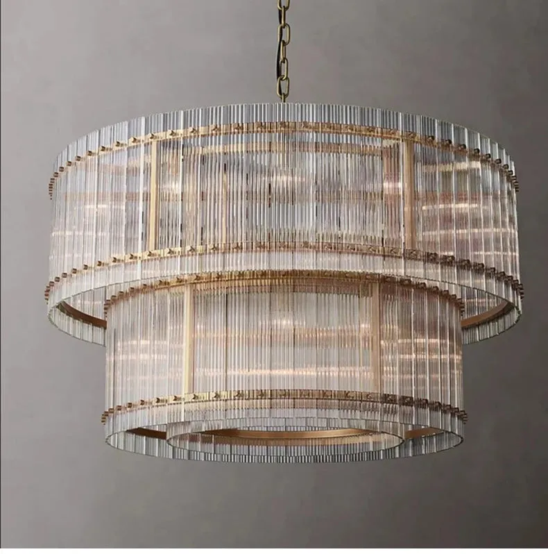Willow Luxury Modern 2 Tier Crystal chandelier — Seus Lighting LED Pendant Lights  3000K