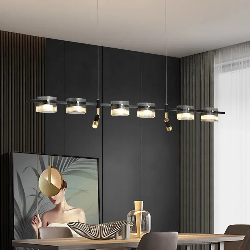 Peli Modern Linear Kitchen Island Chandelier Black&Gold — Seus Lighting LED Linear Lights  