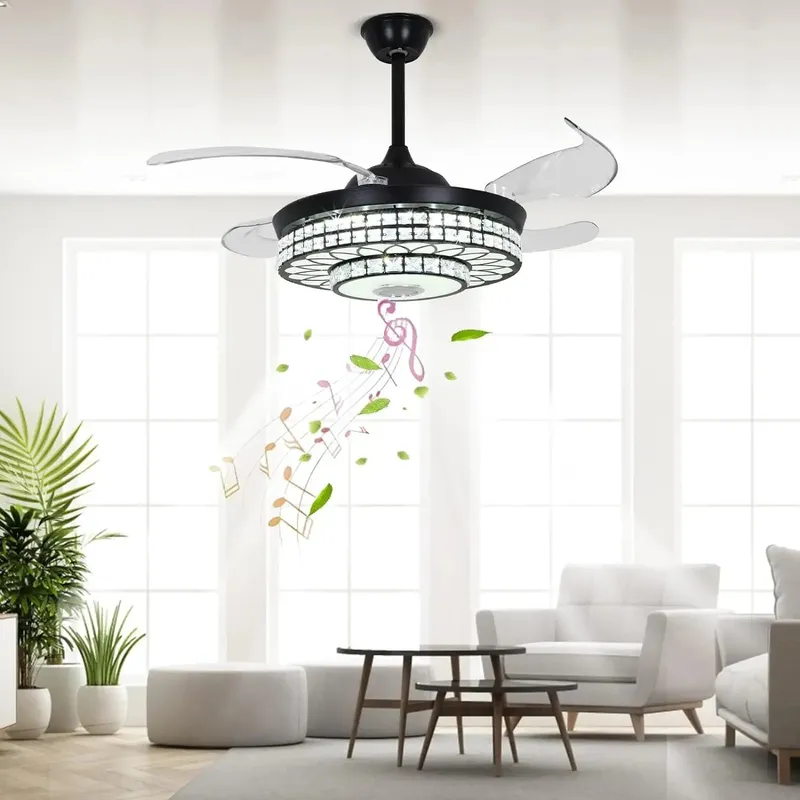 42" Ceiling Fan with Light and Bluetooth Speaker — Seus Lighting LED Ceiling Lights  3000K