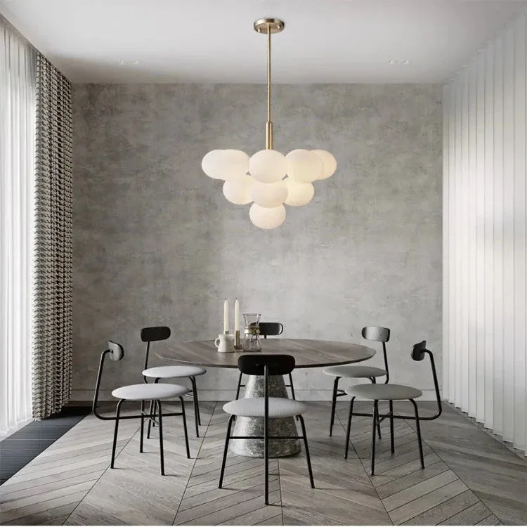 13-Light White Bubble Glass Ceiling Light — Seus Lighting LED Pendant Lights  3000K