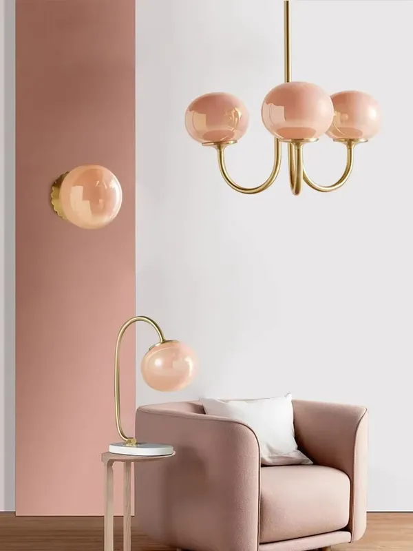 Bubble Pink Glass Marshmallow Chandelier — Seus Lighting LED Pendant Lights  