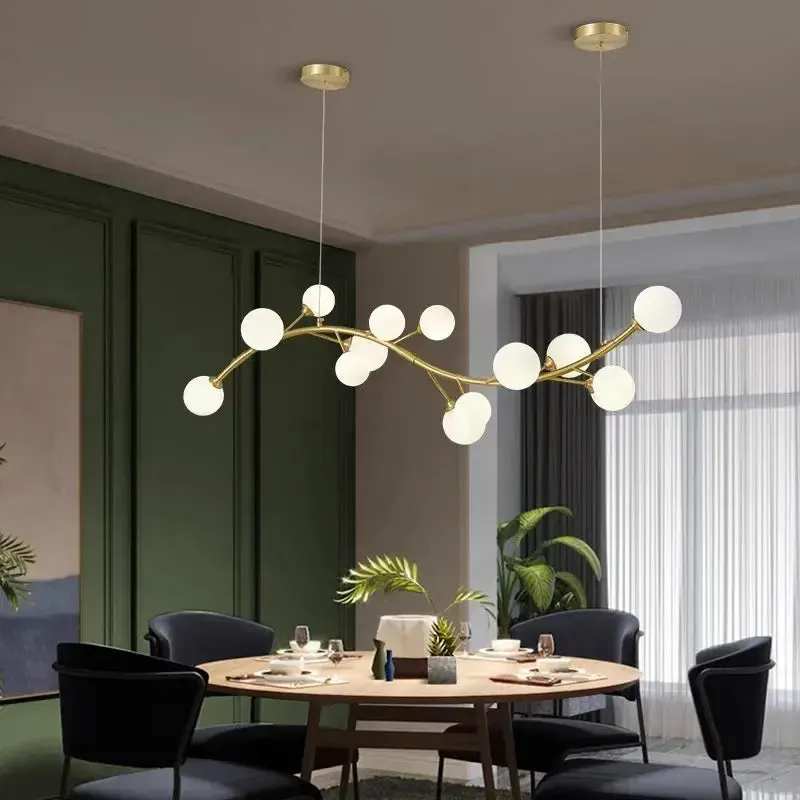 13-Light Gold Tree Branch Pendant Chandelier — Seus Lighting LED Pendant Lights  2800K