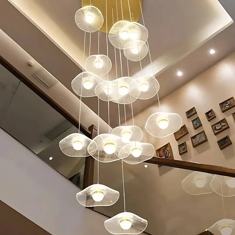Modern Mushroom Lotus Leaf Led Chandelier — Seus Lighting LED Pendant Lights  3000K