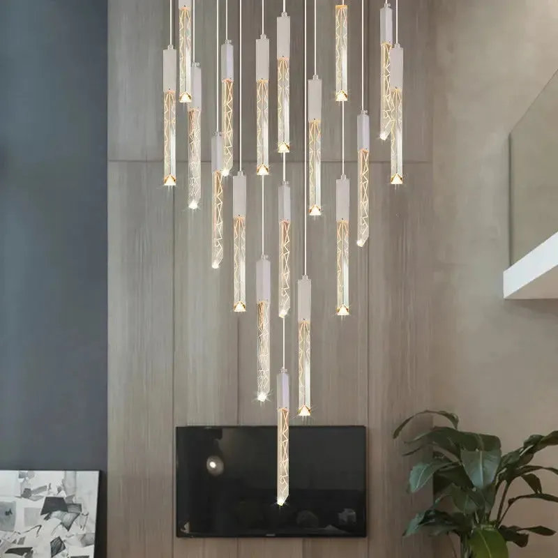Hanging Light Fixture For Stairwell, Staircase, Hallway — Seus Lighting LED Pendant Lights  3000K