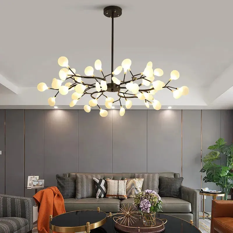 Sputnik Branch Firefly Chandelier Gold&Black — Seus Lighting LED Pendant Lights  3000K