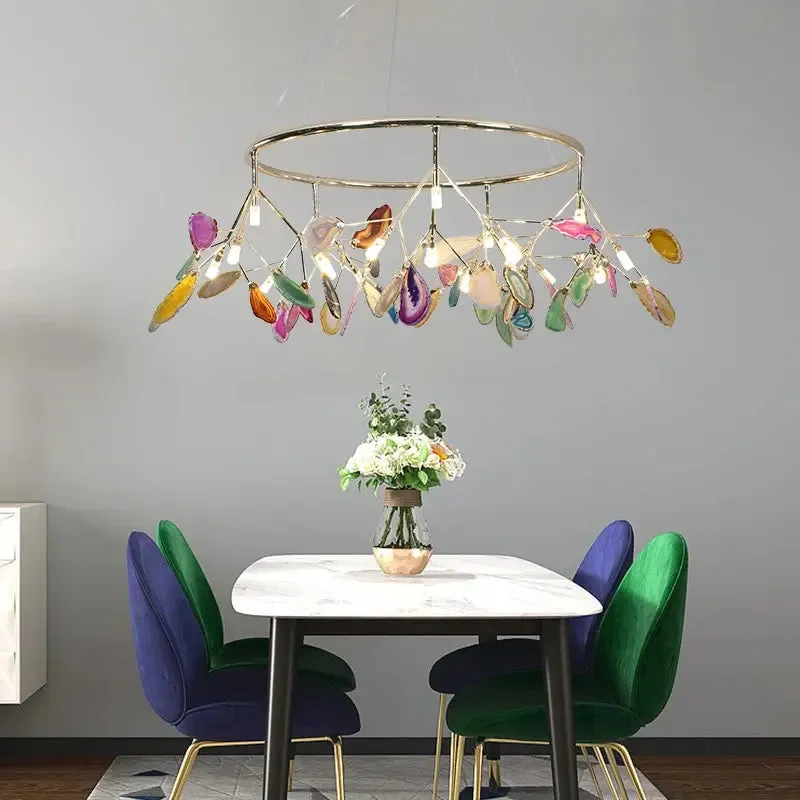 Rustic Style Led Agate Chandelier — Seus Lighting LED Pendant Lights  