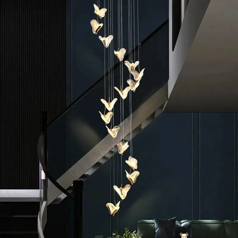 Juli Art Deco Stairwell Led Chandelier — Seus Lighting LED Pendant Lights  3000K