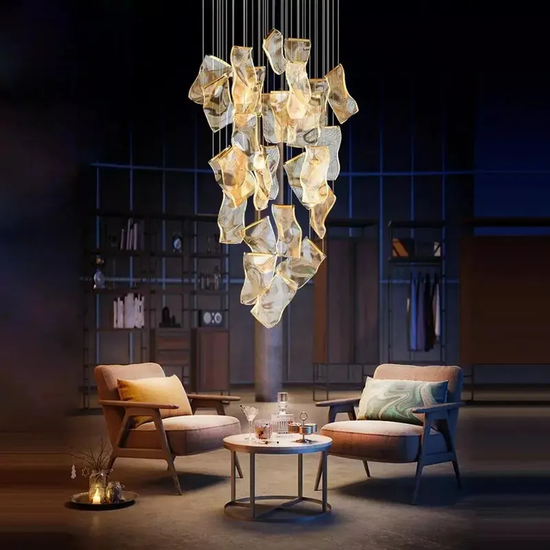Asya Large Pendant Lighting for High Ceilings — Seus Lighting LED Pendant Lights  3000K