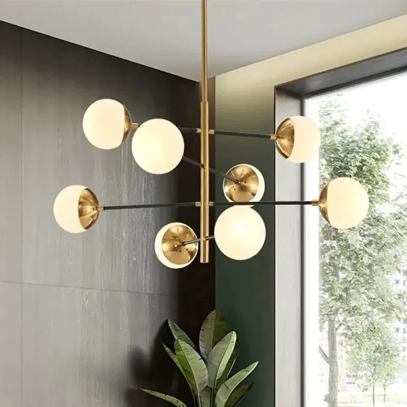 Contemporary Bubble Cascade Chandelier 8/10 Balls — Seus Lighting LED Pendant Lights  