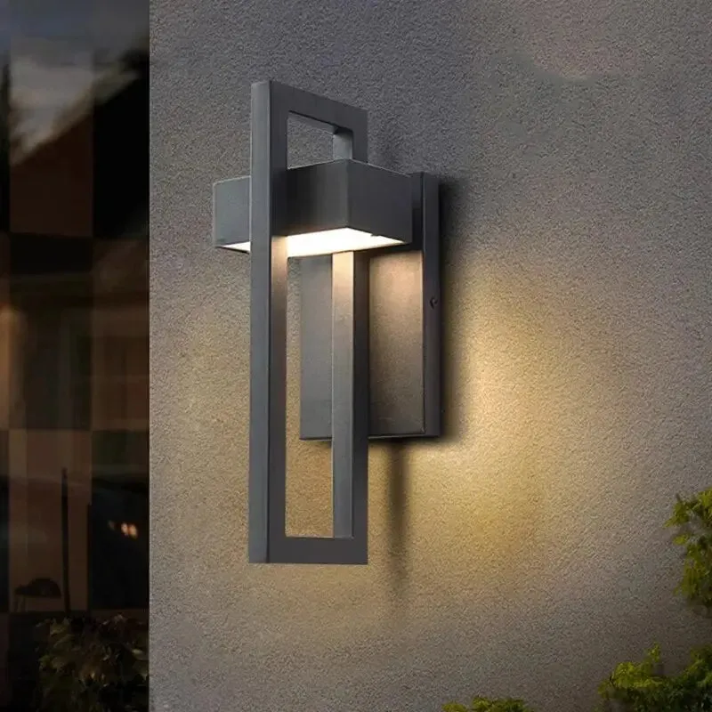 Geometric Outdoor Wall Mount Light Fixture — Seus Lighting LED Wall Lights  3000K