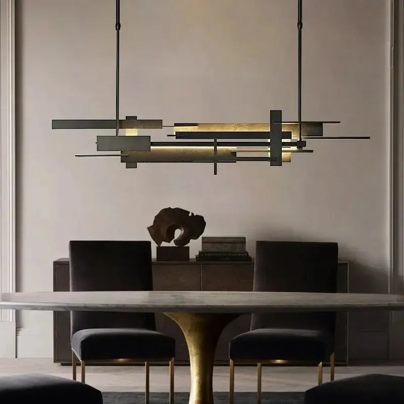 Postmodern Black Metal Chandelier — Seus Lighting LED Pendant Lights  3000K
