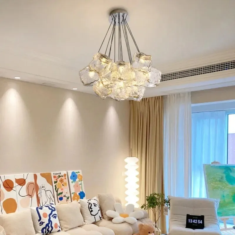13 Light Post Modern Chrome Chandelier — Seus Lighting LED Pendant Lights  3000K