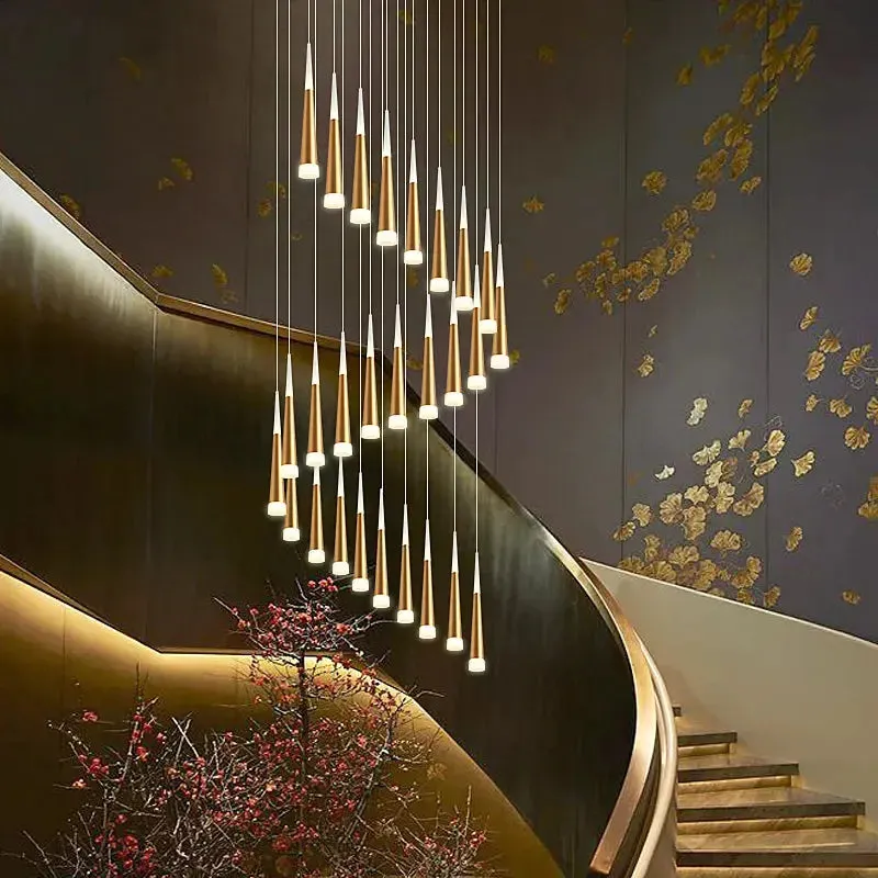 Modern Staircase Chandelier Lighting — Seus Lighting LED Pendant Lights  3000K