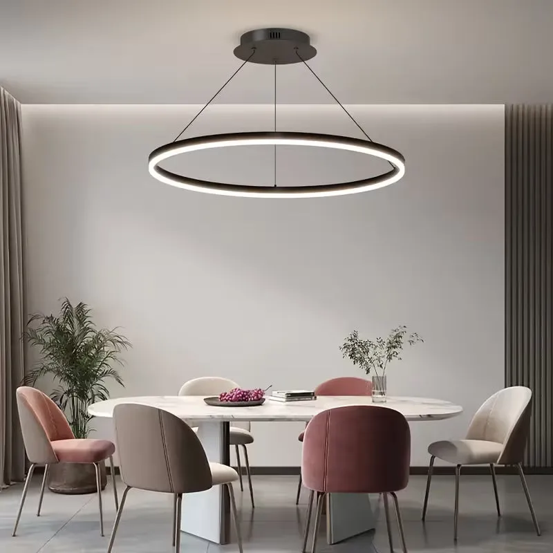 Modern Ring Pendant Light Black/Gold/Brown — Seus Lighting LED Pendant Lights  