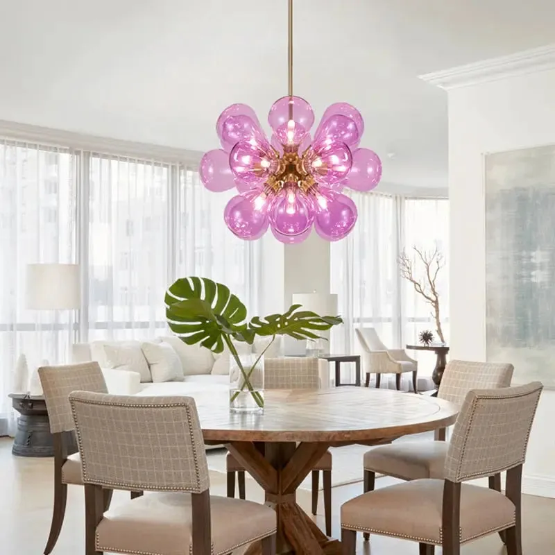 Nadine Pink Bubble Chandelier — Seus Lighting LED Pendant Lights  3000K