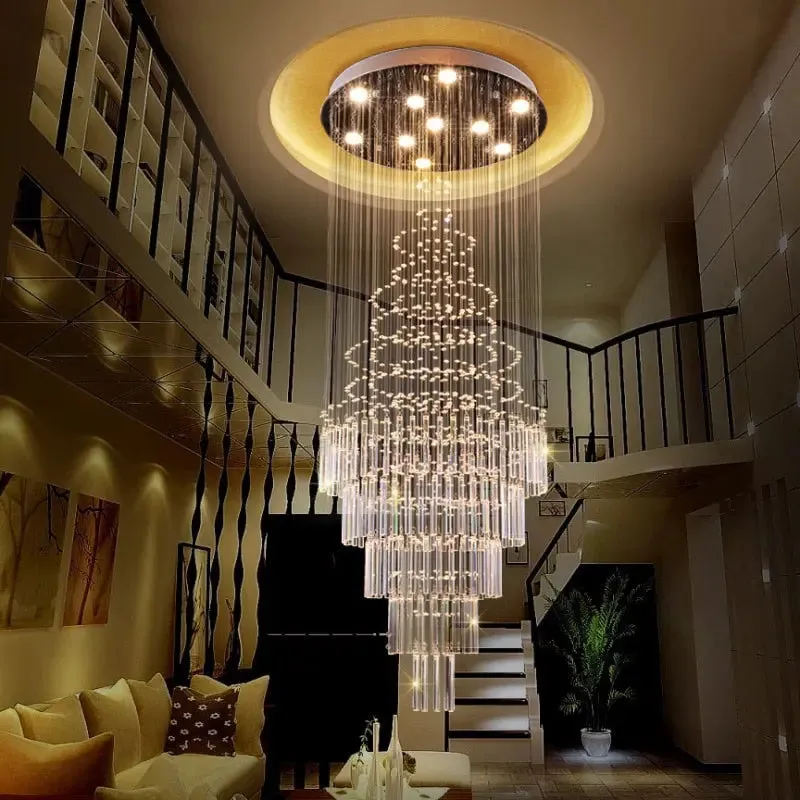 Delphine High Ceiling Living Room Lighting — Seus Lighting LED Pendant Lights  3000K