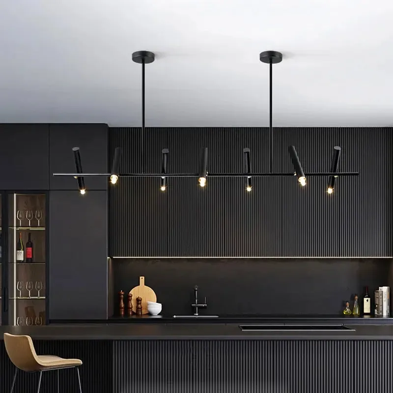 Doreen Modern Black Linear Chandelier — Seus Lighting LED Linear Lights  