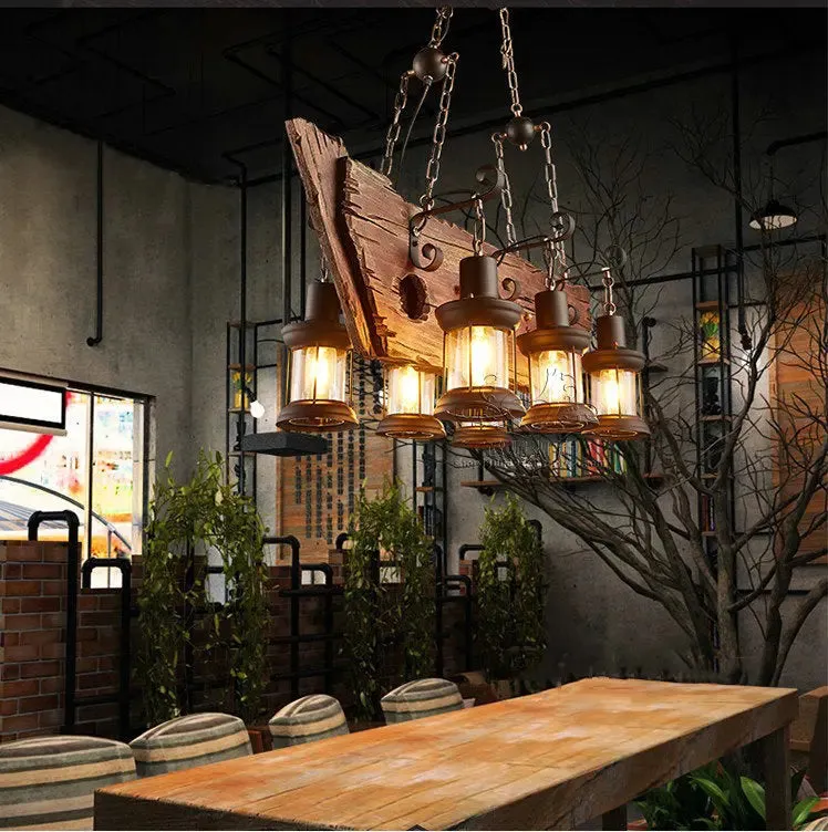 Ivy Rustic Wagon Wheel Chandelier — Seus Lighting LED Pendant Lights  