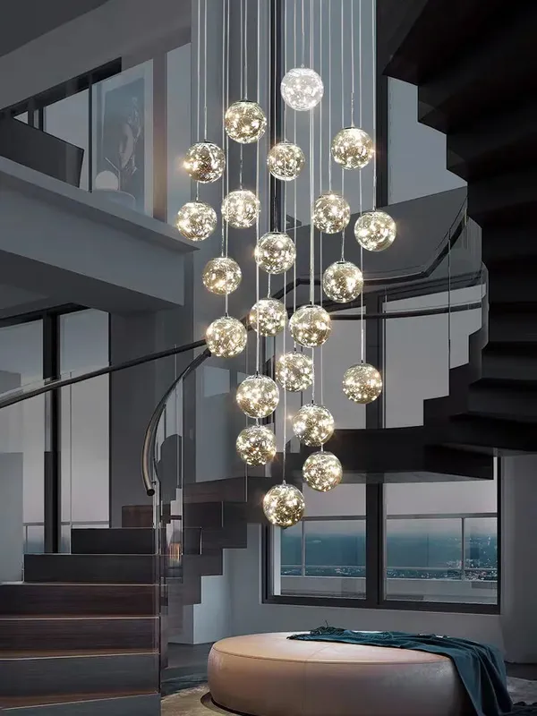 Modern Spiral Chandelier for Staircase — Seus Lighting LED Pendant Lights  