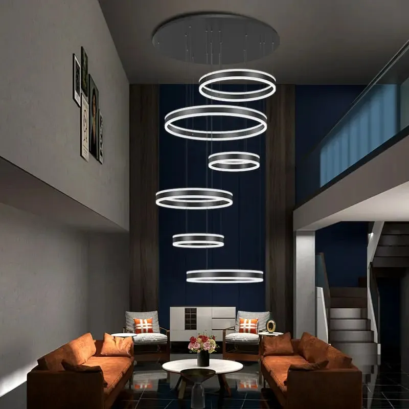 Lucy Modern Staircase Chandelier — Seus Lighting LED Pendant Lights  3000K