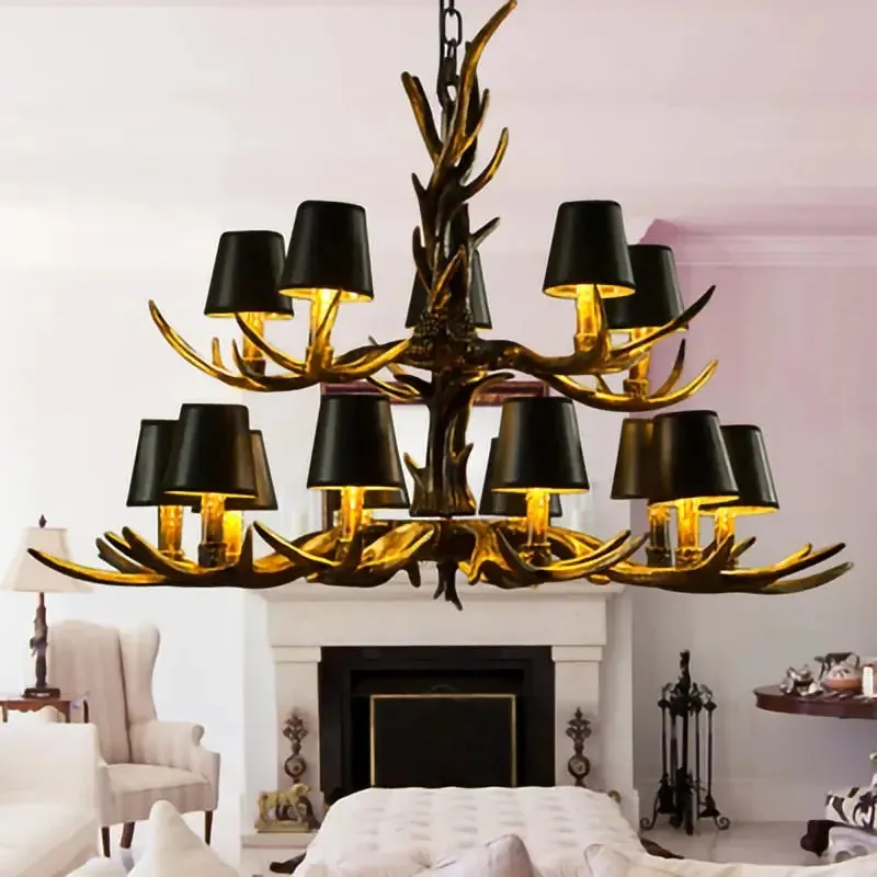 Faux Elk Antler Chandelier — Seus Lighting LED Pendant Lights  