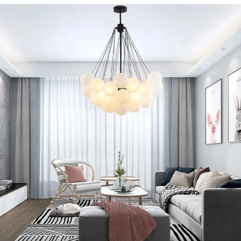 Nora White Bubble Cluster Chandelier — Seus Lighting LED Pendant Lights  