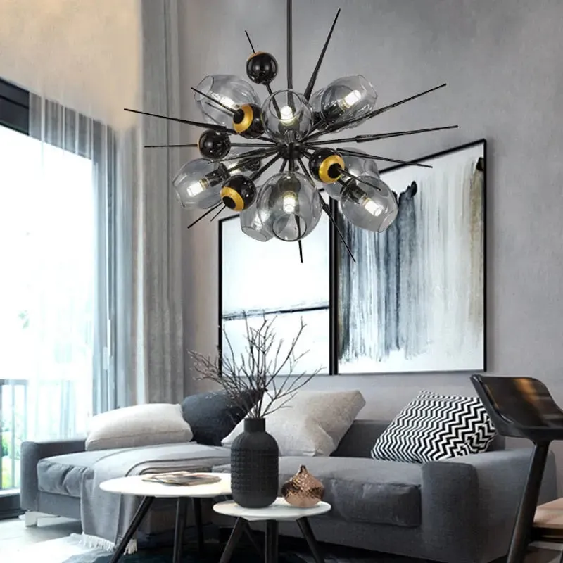 Laura Black Bubble Sputnik Chandelier — Seus Lighting LED Pendant Lights  