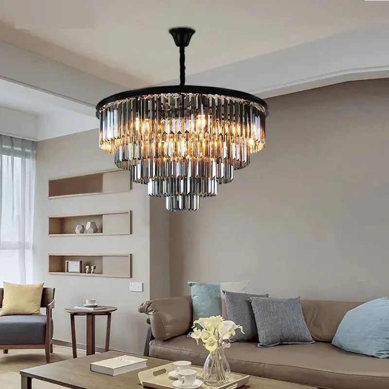 Emma Rustic Crystal Chandelier — Seus Lighting LED Pendant Lights  