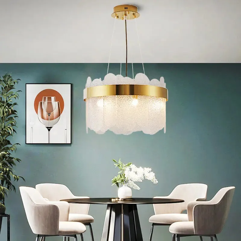 Modern Rock Crystal Chandelier — Seus Lighting LED Pendant Lights  