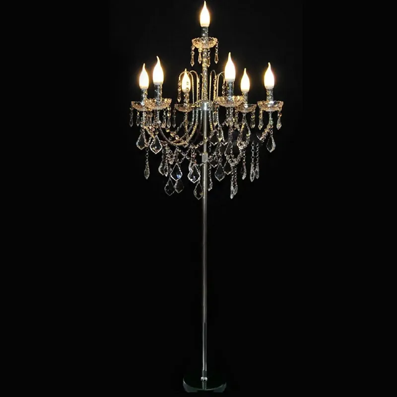 Crystal Chandelier Floor Lamp — Seus Lighting LED Pendant Lights  3000K