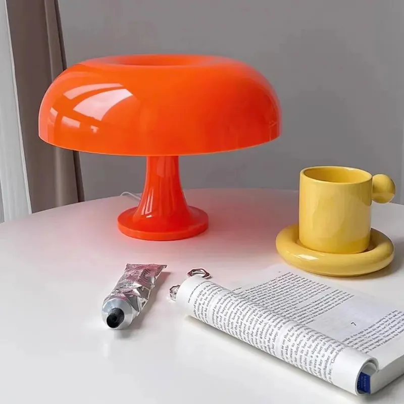 Cute Modern Mushroom Table Lamp Orange/White — Seus Lighting LED General Lighting  