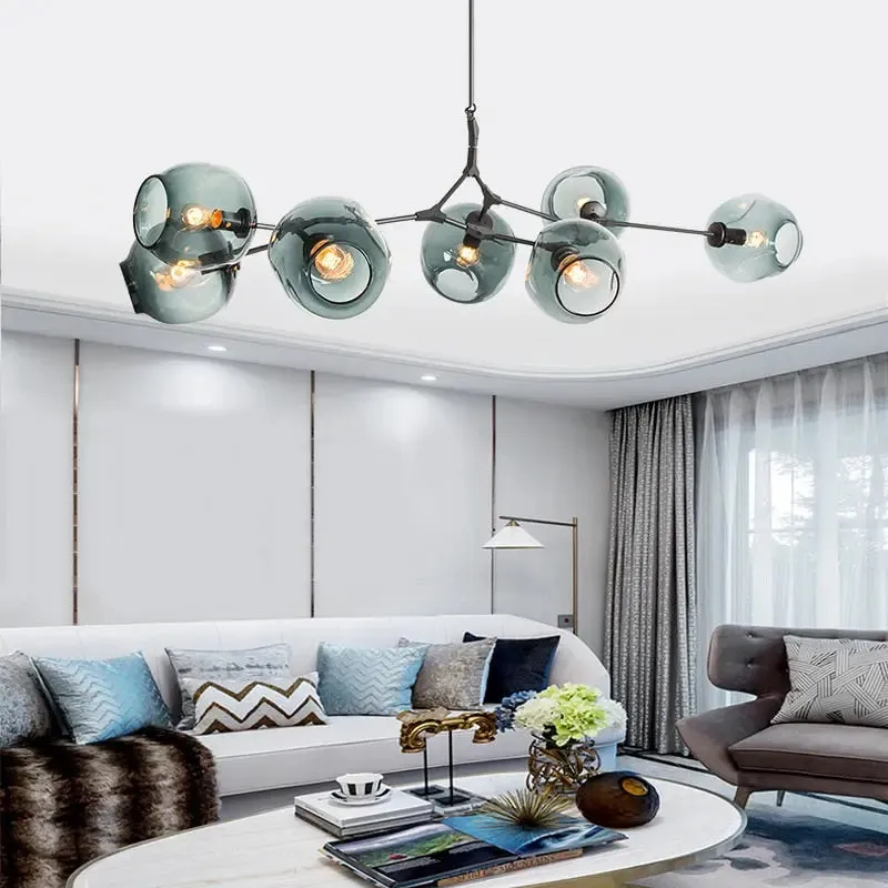 Zentra Black and Gold chandelier 6/7/8/9/10 Lights — Seus Lighting LED Pendant Lights  