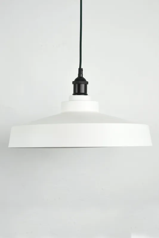 Industrial Shade Pendant: White 16" — Hangout Lighting LED Pendant Lights  2200K