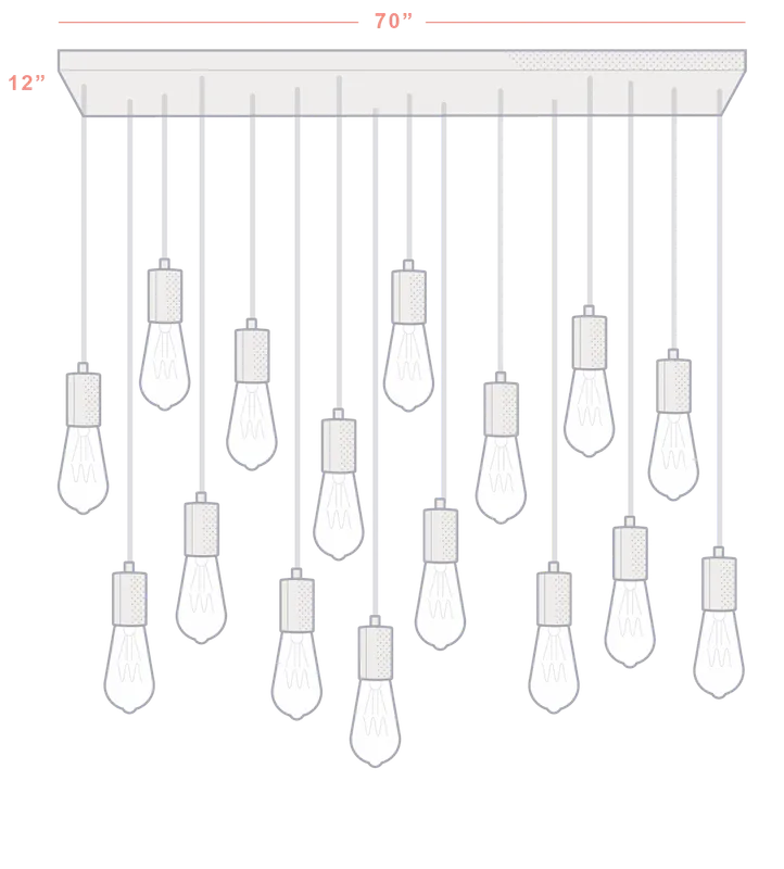 Wood Chandelier - 70" x 12": Design Your Own test — Hangout Lighting LED Pendant Lights  