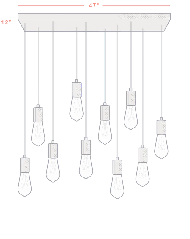 Wood Chandelier - 47" x 12": Design Your Own test — Hangout Lighting LED Pendant Lights  