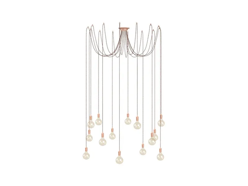 14 Pendant Swag Chandelier: Copper with Rust Twisted — Hangout Lighting LED Pendant Lights  