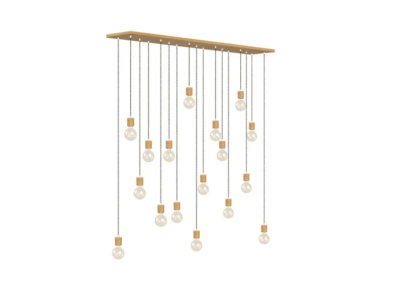 17 Pendant Cascading Chandelier: Natural Wood — Hangout Lighting LED Pendant Lights  