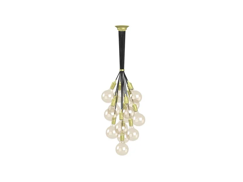 14 Pendant Bubble Chandelier: Black and Brass — Hangout Lighting LED Pendant Lights  