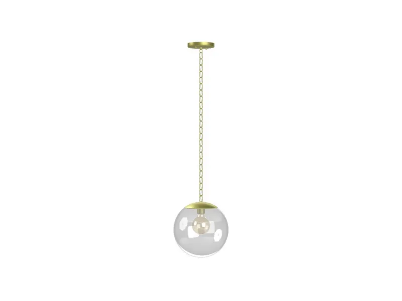 12" Clear Globe Pendant – Brass Chain — Hangout Lighting LED Pendant Lights  