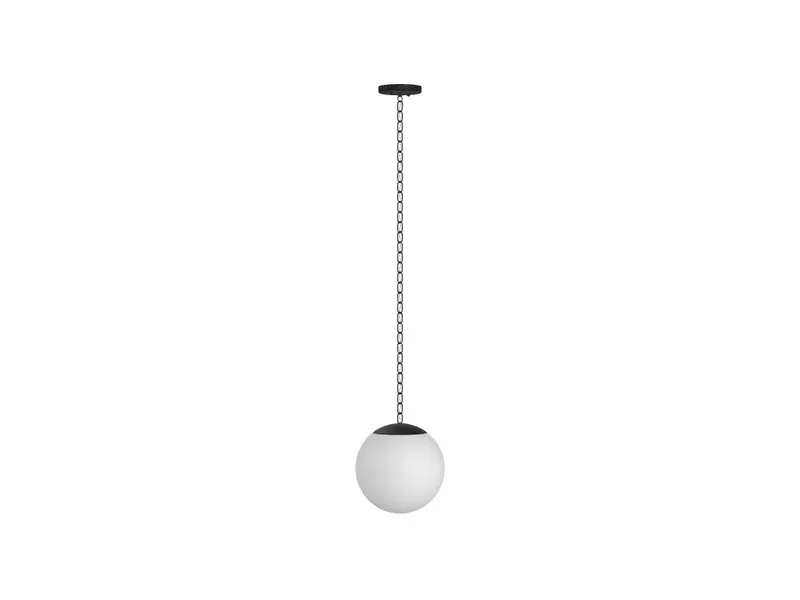 12" White Neckless Globe Pendant - Black Chain — Hangout Lighting LED Pendant Lights  