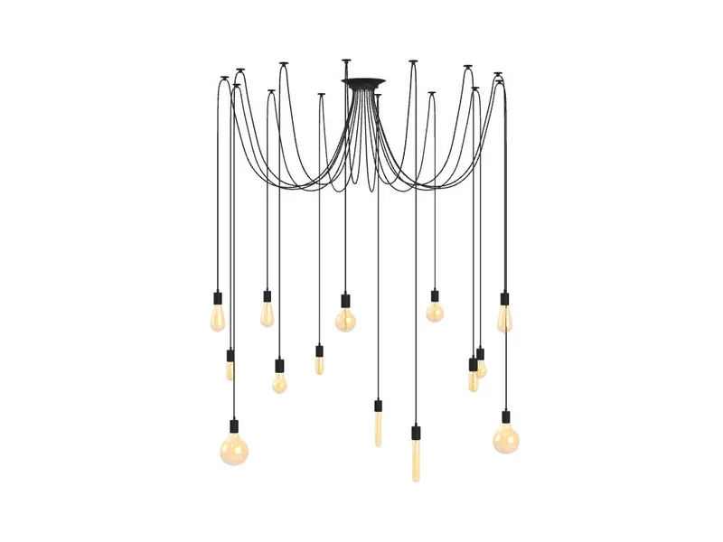 14 Pendant Black Swag - Amber Mix — Hangout Lighting LED Pendant Lights  2200K