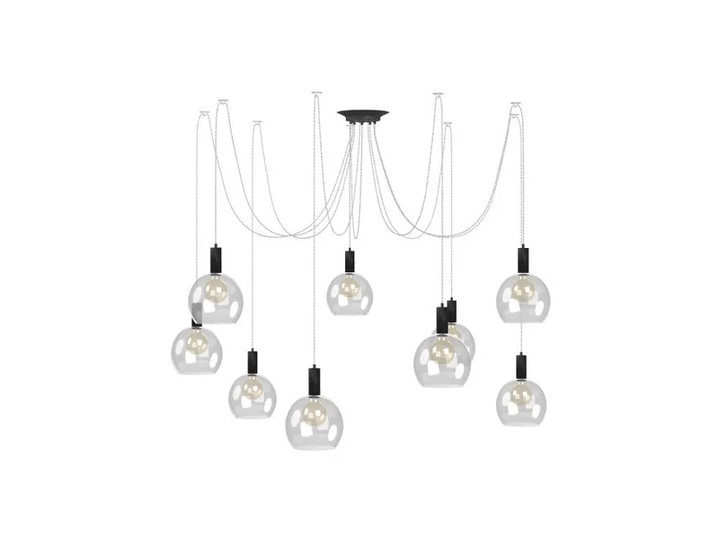9 Pendant White Twisted Cord - 8" Clear Globe — Hangout Lighting LED Pendant Lights  