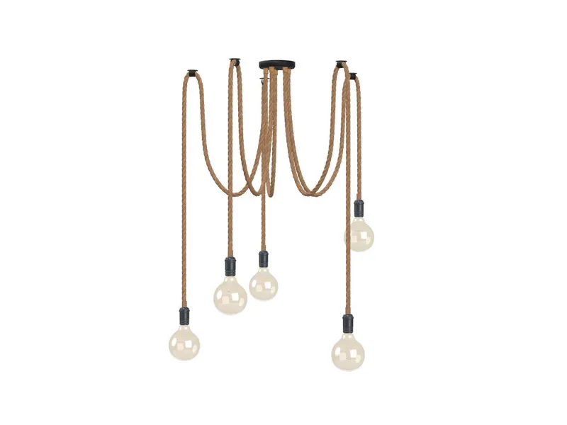 5 Pendant Rope Swag - Amber 5" Globes — Hangout Lighting LED Pendant Lights  