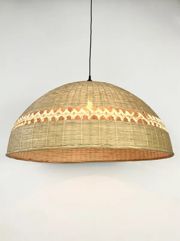 Large Rattan Dome Pendant Light — Hangout Lighting LED Pendant Lights  