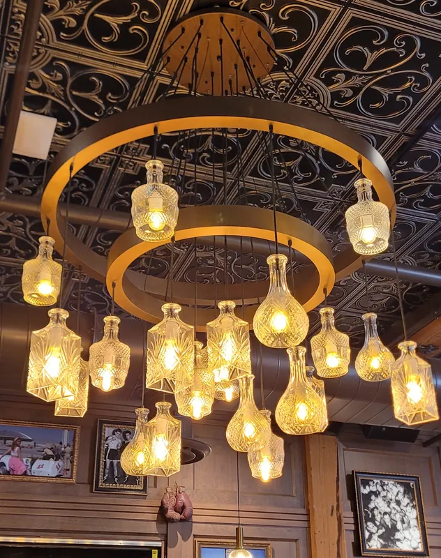 Custom Glass Decanter Bottle Chandelier — Hangout Lighting LED Pendant Lights  