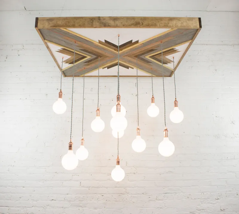 Geometric Wood Chandelier — Hangout Lighting LED Pendant Lights  