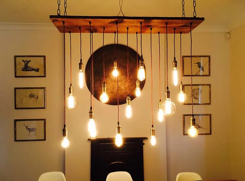 Customize: Wood Dining Chandelier — Hangout Lighting LED Linear Lights  