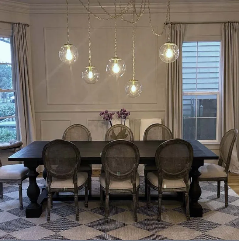 Swag Chandelier: Chain with Clear Neckless Shades — Hangout Lighting LED Pendant Lights  2700K