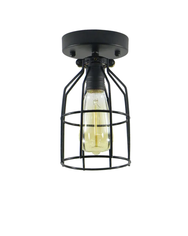 Flush Mount: Black Cage Light — Hangout Lighting LED Ceiling Lights  
