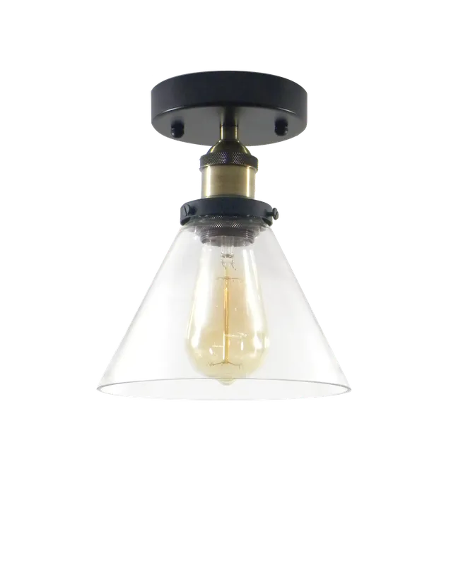 Flush Mount: Antique Brass with Glass Shade Light — Hangout Lighting LED Ceiling Lights  